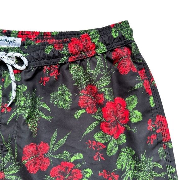 🔃Maamgic Men’s Red Hibiscus Flower Board Shorts Swim Trunks - Picture 5 of 10